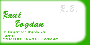 raul bogdan business card