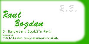 raul bogdan business card